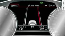 Display: l'active lane assist è attivato e avvisa il conducente